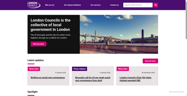 Security scan screenshot of https://www.londoncouncils.gov.uk/