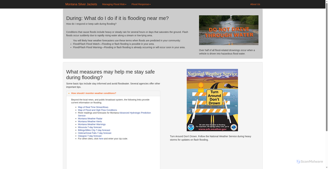 Security scan screenshot of https://floodrisk.mt.gov/during.html