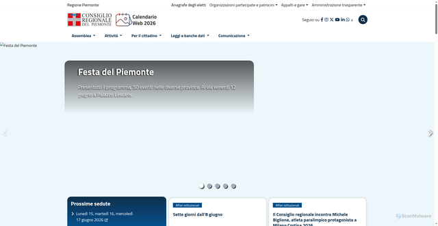 Security scan screenshot of http://www.cr.piemonte.it/