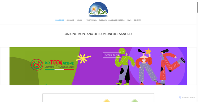 Security scan screenshot of https://unionemontanadeicomunidelsangro.it/