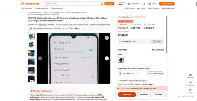 Security scan screenshot of https://www.alibaba.com/product-detail/M10-TWS-Wireless-Headphones-BT-Earphone_1601101172729.html