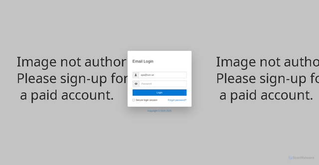 Security scan screenshot of https://sequel-dubj.web.app/owa/state/aHR0cHM6Ly/#apa@son.se
