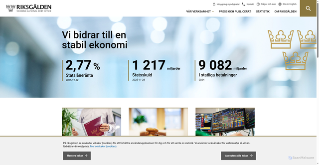 Security scan screenshot of https://www.riksgalden.se/