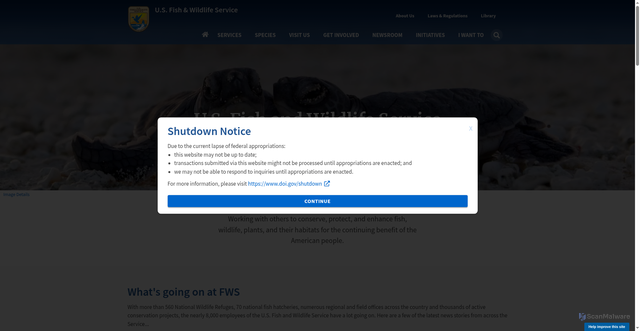 Security scan screenshot of https://www.fws.gov/