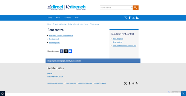 Security scan screenshot of http://www.rentofficer-ni.gov.uk