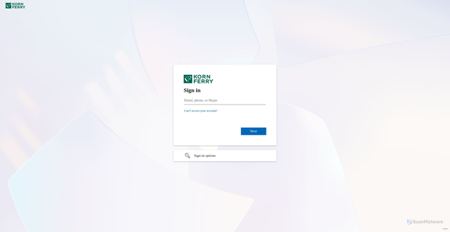 Security scan screenshot of https://kornferry-my.sharepoint.com