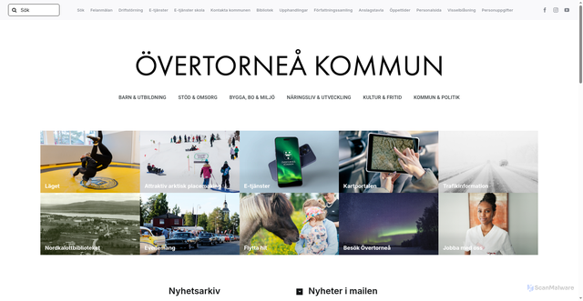 Security scan screenshot of https://overtornea.se/