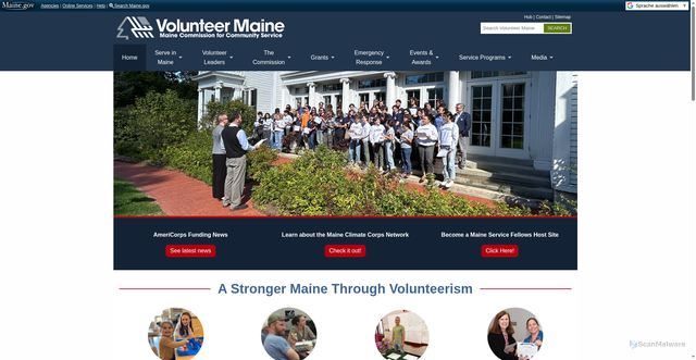 Security scan screenshot of https://volunteermaine.gov/