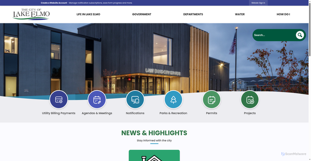 Security scan screenshot of https://www.lakeelmo.gov