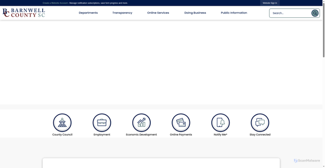 Security scan screenshot of https://barnwellcountysc.gov/