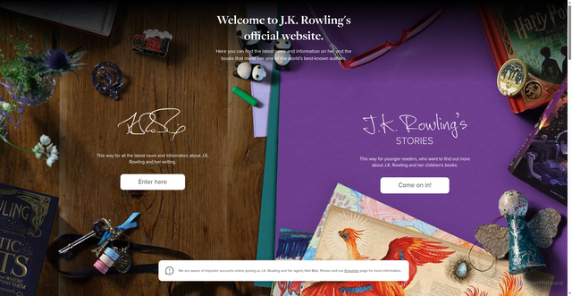 Security scan screenshot of https://www.jkrowling.com/