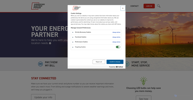 Security scan screenshot of https://www.aepnationalcustomers.com/