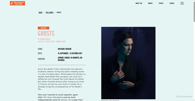 Security scan screenshot of https://belvoir.com.au/productions/ghosts/