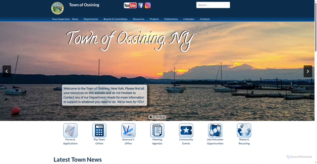 Security scan screenshot of https://townofossiningny.gov/