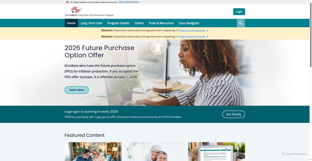 Security scan screenshot of https://www.ltcfeds.gov/