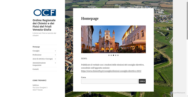 Security scan screenshot of http://www.chimicifvg.it/