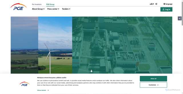 Security scan screenshot of https://www.gkpge.pl/en/pge-group