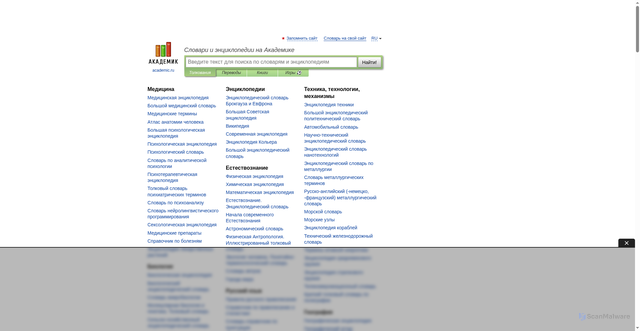 Security scan screenshot of https://dic.academic.ru