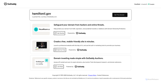 Security scan screenshot of https://hamiltonil.gov/