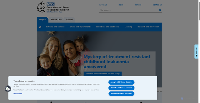 Security scan screenshot of https://www.gosh.nhs.uk/