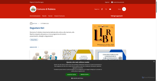 Security scan screenshot of https://www.comune.rubiera.re.it/it