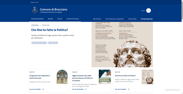 Security scan screenshot of https://www.comune.bracciano.rm.it/