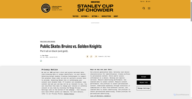 Security scan screenshot of https://www.stanleycupofchowder.com/gameday-open-threads/56782/public-skate-bruins-vs-golden-knights