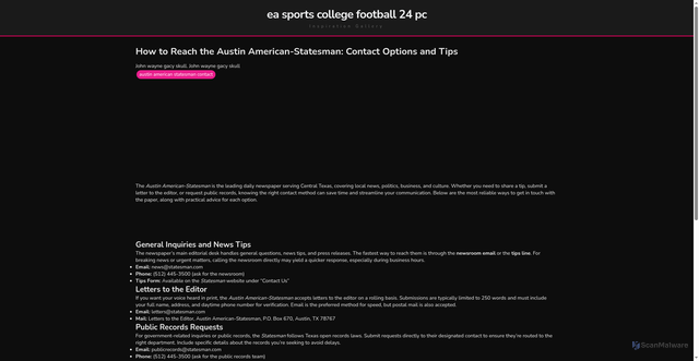 Security scan screenshot of https://langkahdigitalblog-dpqpckrtrsew.edgeone.app/austin-american-statesman-contact.html
