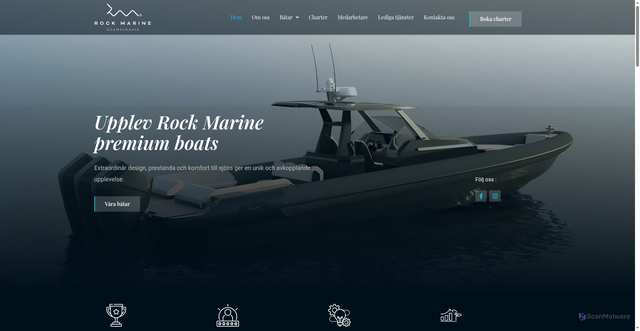 Security scan screenshot of https://rockmarine.se