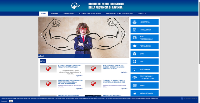 Security scan screenshot of https://www.peritiindustriali.ra.it/