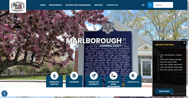 Security scan screenshot of https://marlboroughct.gov/