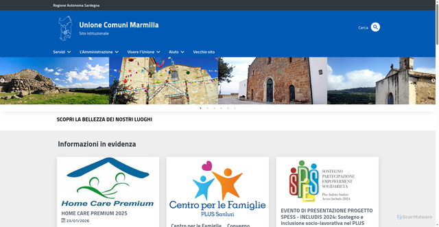 Security scan screenshot of https://www.unionecomunimarmilla.it/