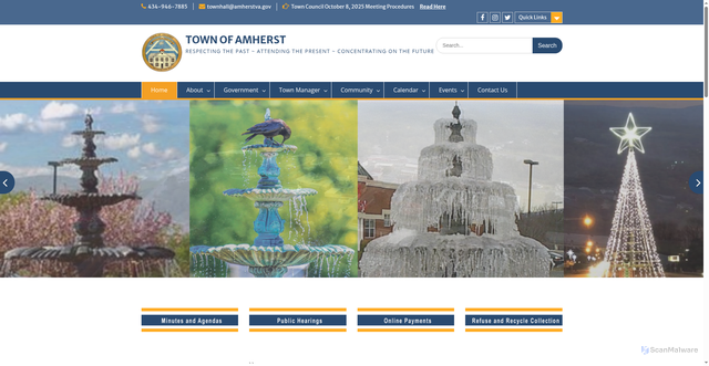 Security scan screenshot of https://amherstva.gov/