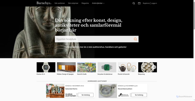 Security scan screenshot of https://www.barnebys.se/