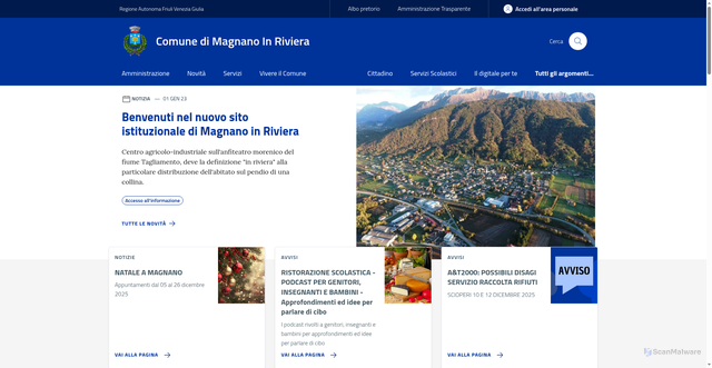 Security scan screenshot of https://www.comune.magnanoinriviera.ud.it/