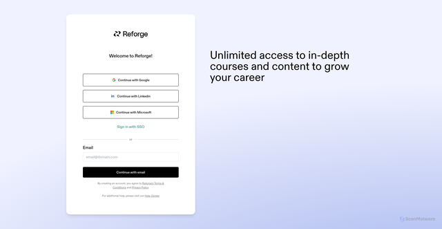 Security scan screenshot of https://edu.reforge.com