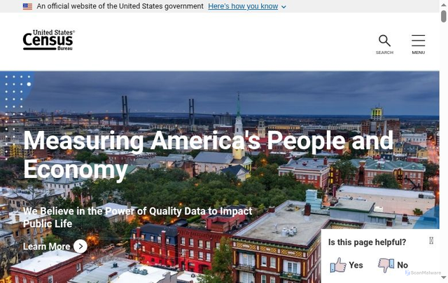 Security scan screenshot of https://www.census.gov/