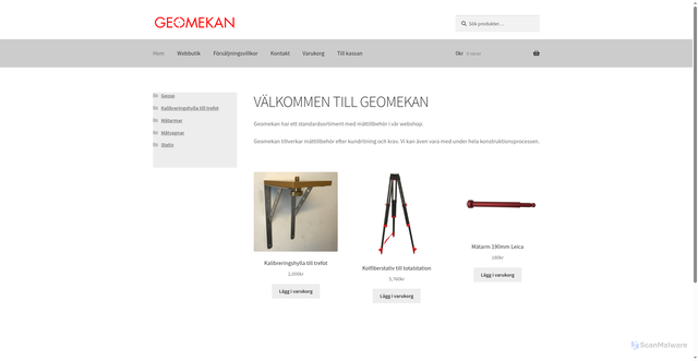 Security scan screenshot of https://geomekan.se