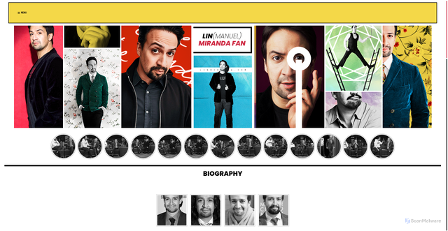 Security scan screenshot of https://linmiranda.com/information/biography/