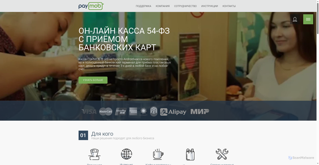 Security scan screenshot of https://paymob.ru
