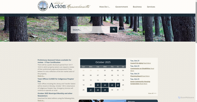 Security scan screenshot of https://acton-ma.gov/