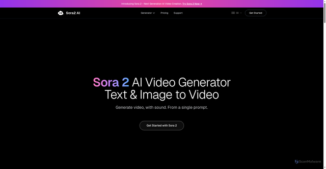 Security scan screenshot of https://sora-2.run/