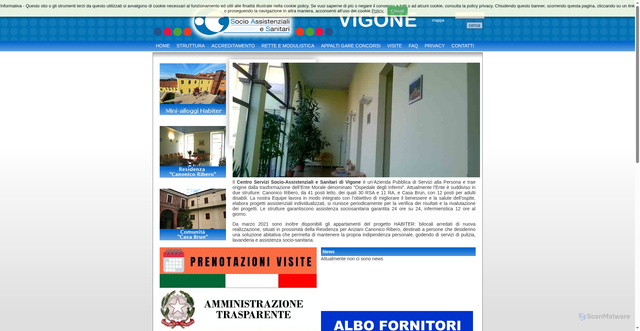 Security scan screenshot of https://www.centroservizivigone.it/