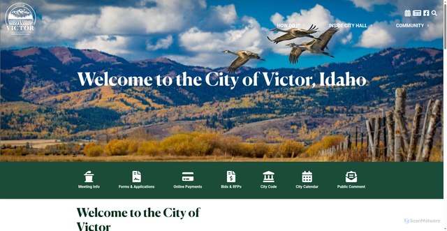 Security scan screenshot of https://victoridaho.gov/