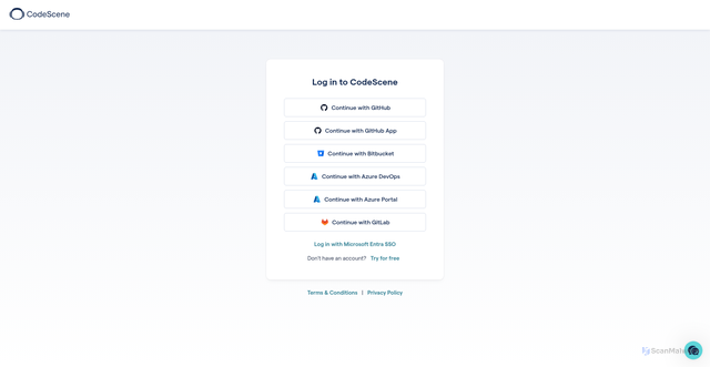 Security scan screenshot of https://codescene.io