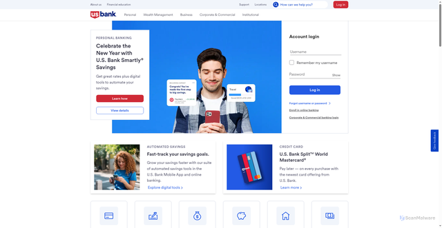 Security scan screenshot of https://www.usbank.com/index.html