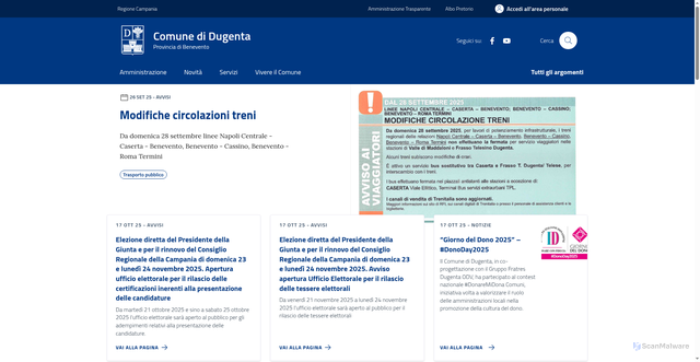 Security scan screenshot of https://comune.dugenta.bn.it/
