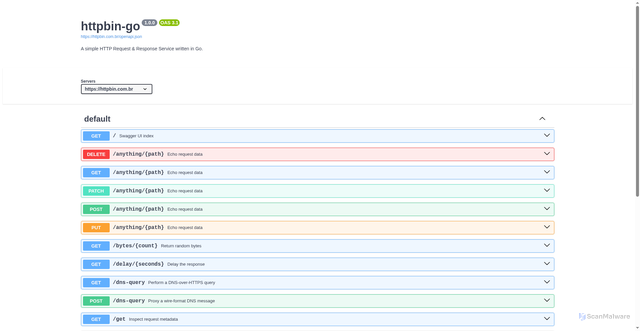 Security scan screenshot of https://httpbin.com.br/