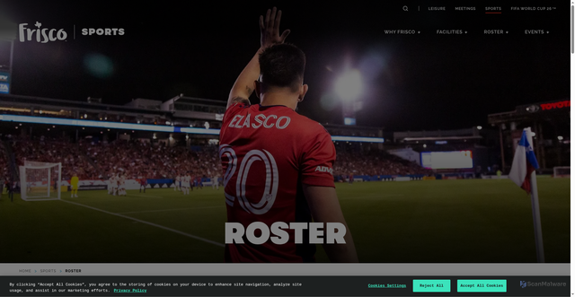 Security scan screenshot of https://www.visitfrisco.com/sports-city-usa/roster