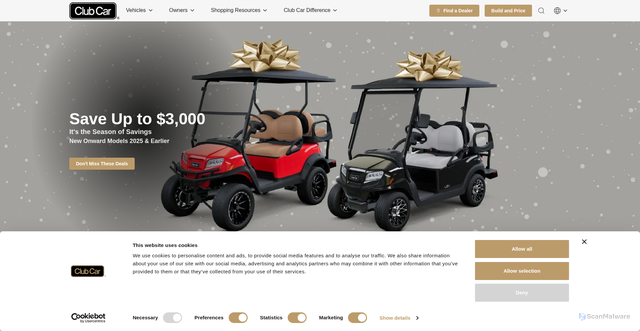 Security scan screenshot of https://www.clubcar.com/en-us